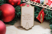 Personalized Snowman Wood Present Gift Tag 