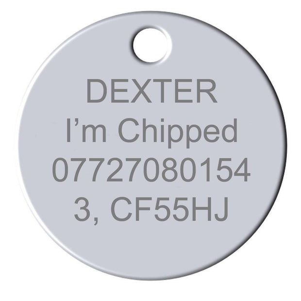 30mm Engraved Round Pet Luggage ID Identity Tag Disc