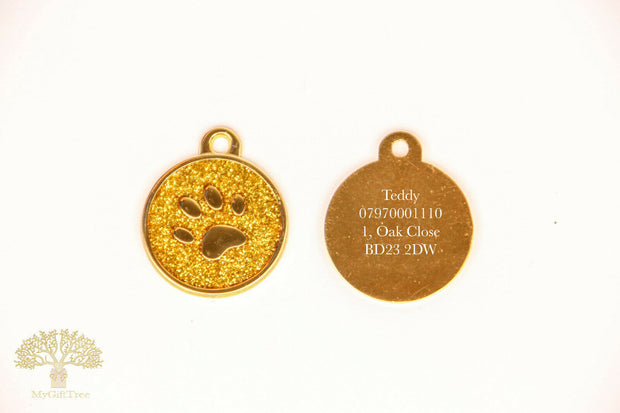 Round Color Paw Identity Disc Engraved Name for Pet 