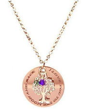 Rose Gold family tree with engraved necklace