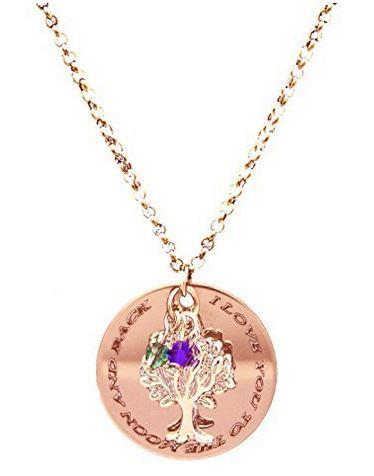 Rose Gold family tree with engraved necklace