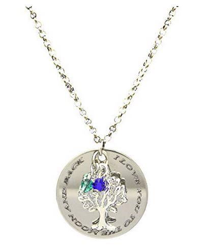 Silver Plated Family Tree Of Life Disc Pendant Necklace 
