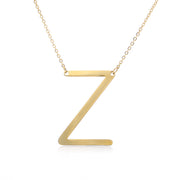 Personalised 26 English Letter Pendant Necklace Stainless Steel Jewellery - Gold